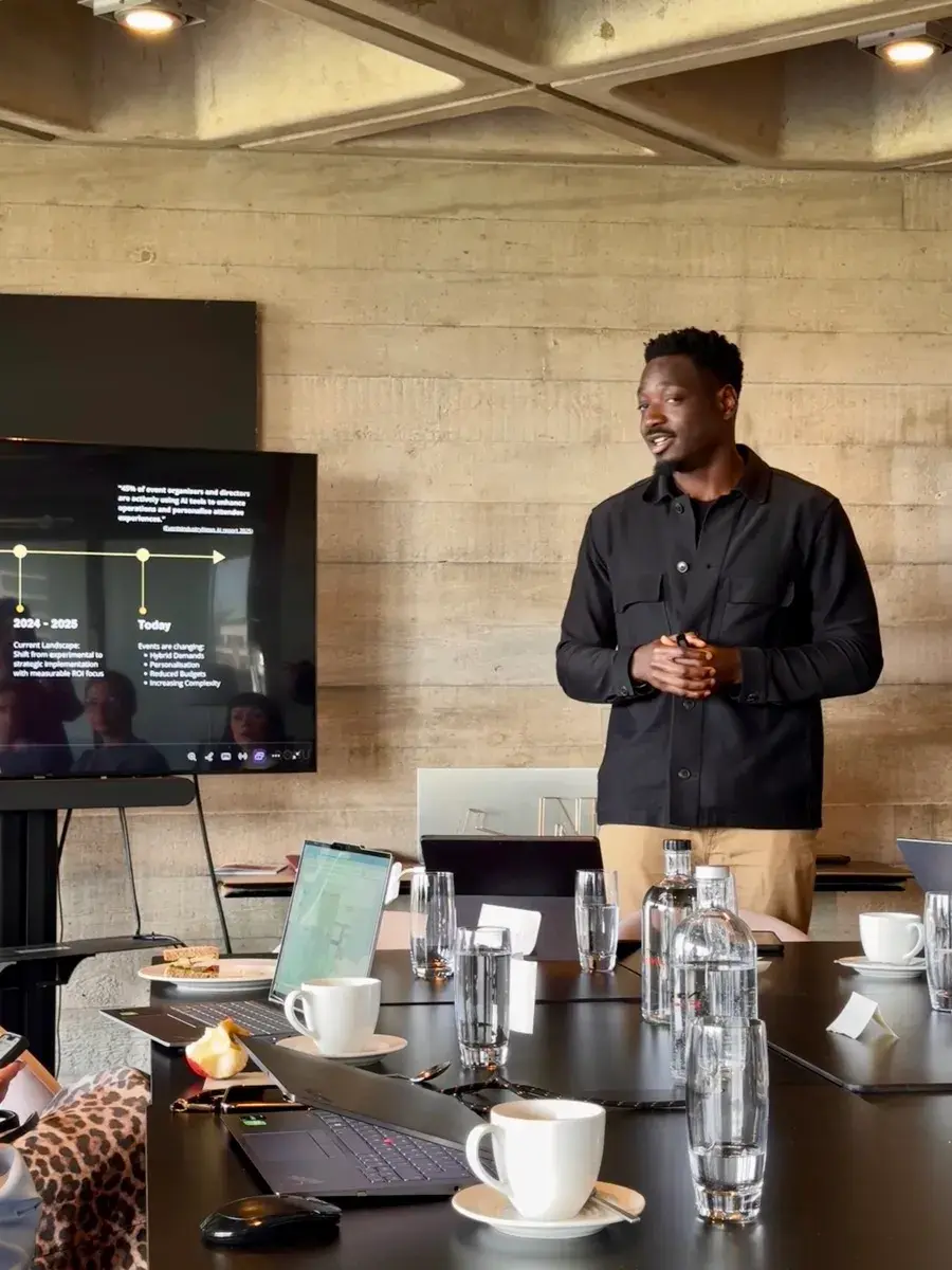 Hameed Adigun teaching an AI strategy session